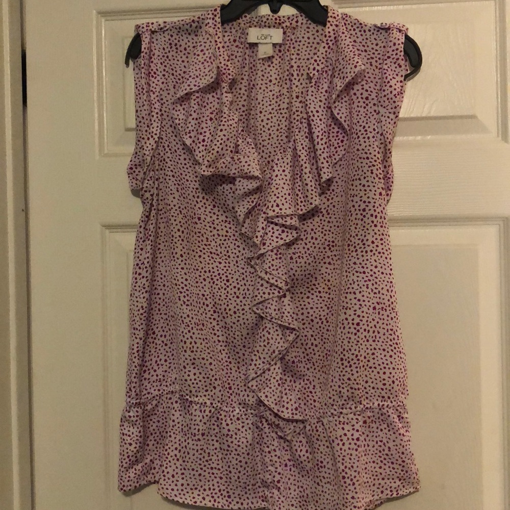 Cap sleeve ruffle blouse